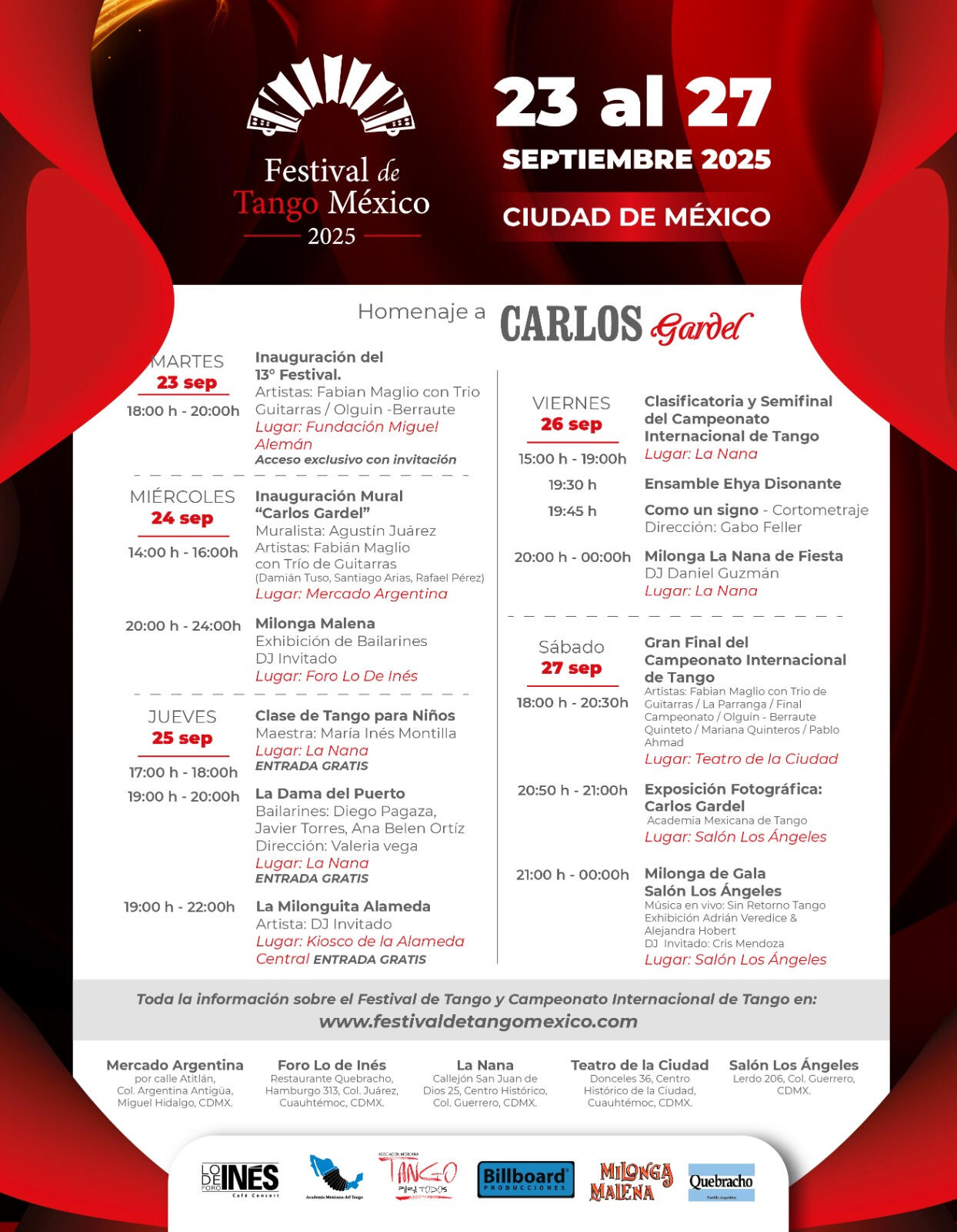 Programa - Festival de Tango México 2025 Programa - Festival de Tango México 2025